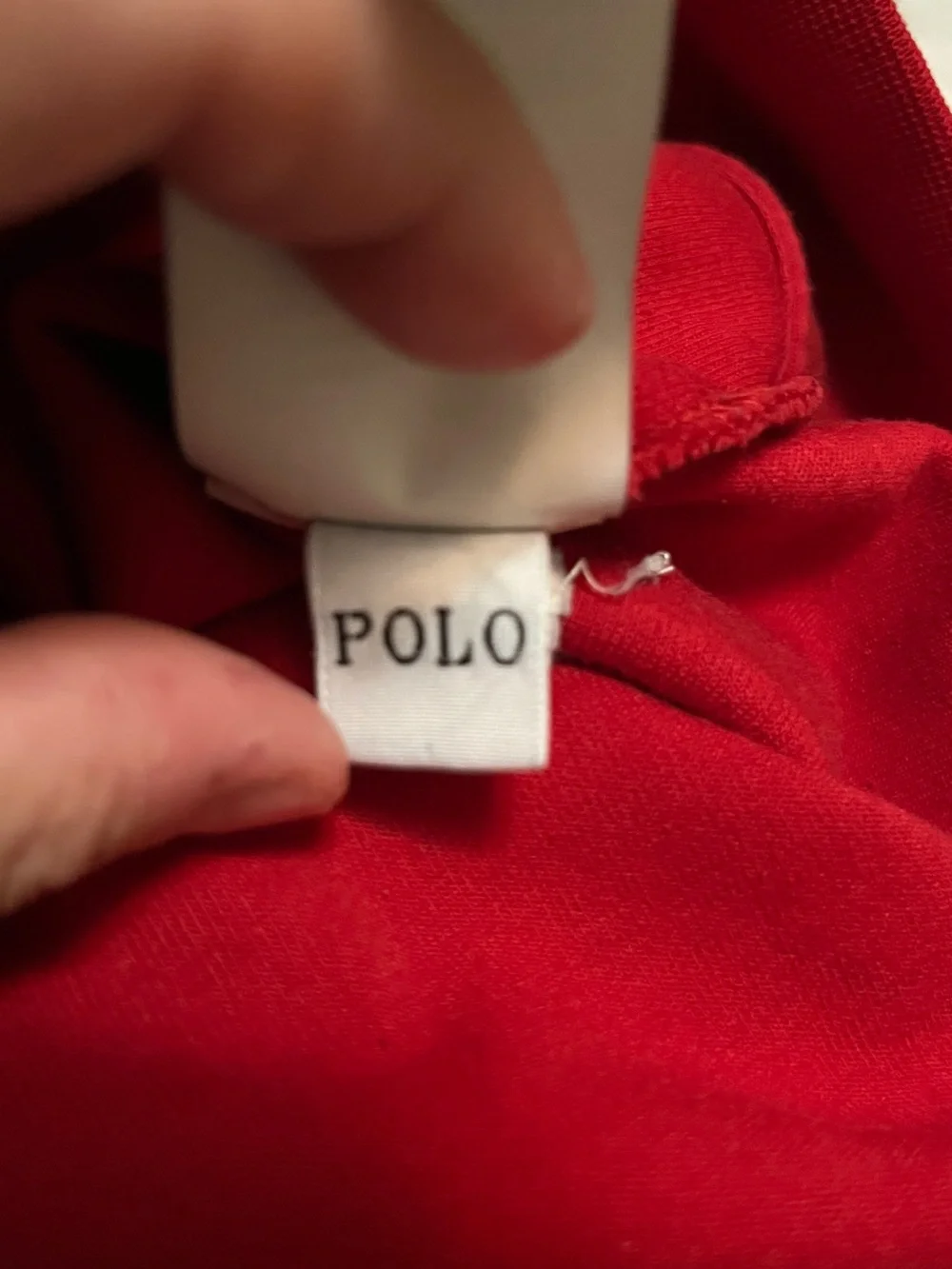 Polo by Ralph Lauren Red Zip-Up Hoodie with Black 'P' Patch Mens Medium